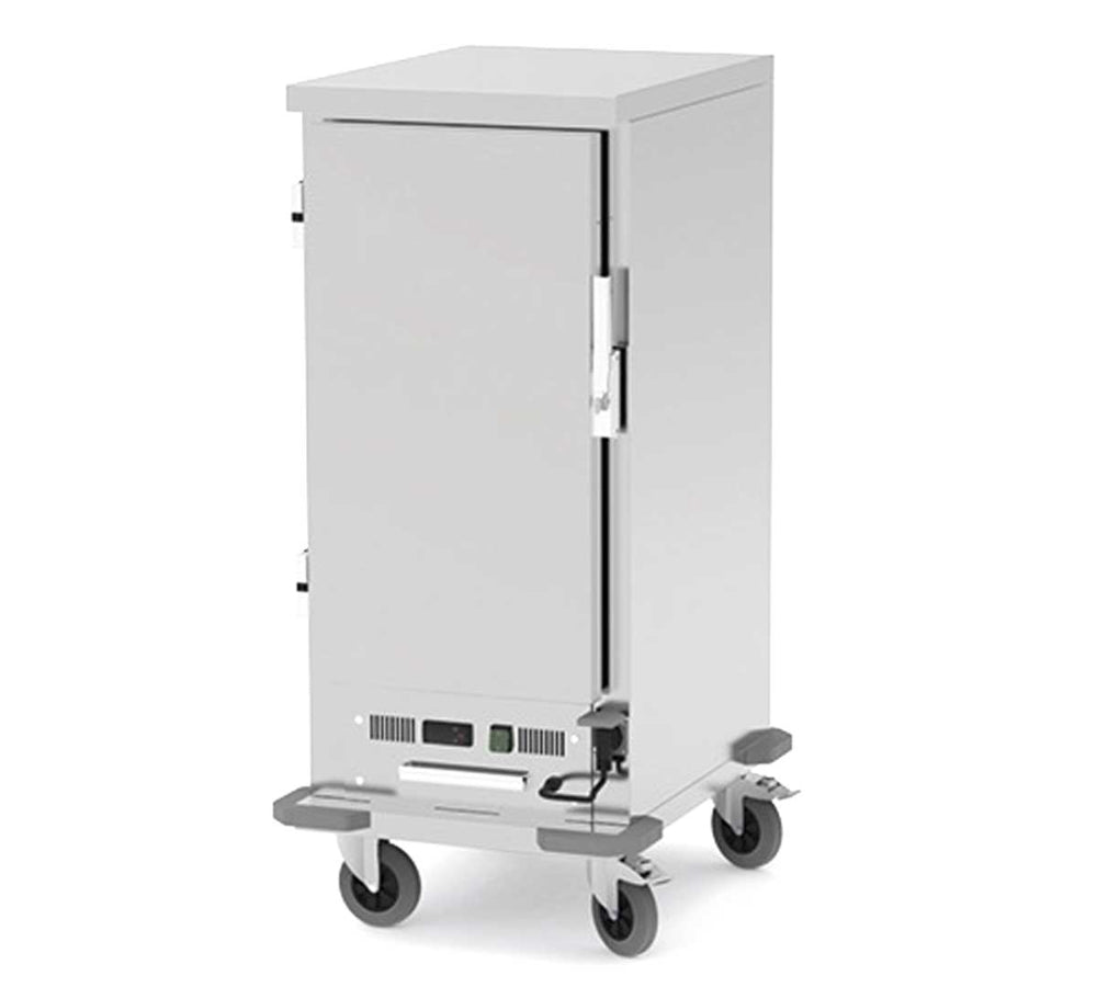 Carro caliente profesional Eratos modelo CC-10GN1-1 de acero inoxidable, ideal para mantener bandejas GN a temperatura óptima en servicios de catering y restaurantes