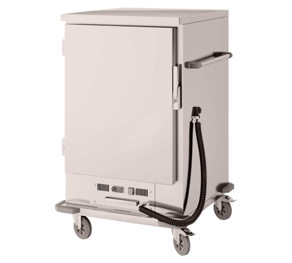 Carro caliente profesional Eratos modelo CC-10GN2-1_1 de acero inoxidable, con doble compartimento para bandejas GN, ideal para mantener grandes volúmenes de alimentos a temperatura óptima en eventos y servicios de catering