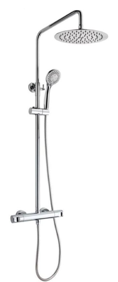 Columna de ducha dual MANACOR STEKA - Sistema completo con rociador y teleducha. Diseño moderno para una experiencia de baño superior.