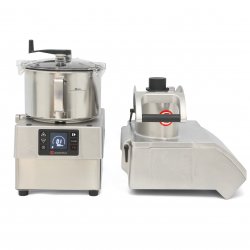 Combi cortadora cutter CK-35V SAMMIC. Incluye varios discos de corte y cuchillas, y un bol de acero inoxidable. Ideal para cortar, rallar y triturar.