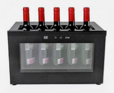 Dispensador conservador refrigerador de vinos Casfri modelo DC-5 capacidad para 5 botellas de vino 14.8L 70W potencia. Ideal para cafeterías y restaurantes