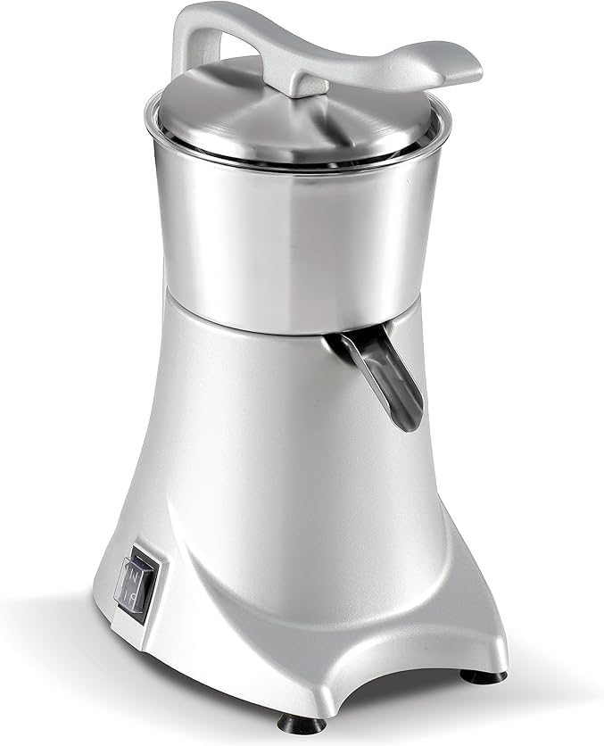 Exprimidor de zumo a presión EDP-2 INOX de acero inoxidable, diseño profesional y robusto, ideal para extraer jugo de frutas de manera eficiente en bares, cafeterías o cocinas comerciales.