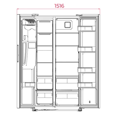 Frigorífico americano Side by Side Teka RLF 74960 SS con motor Inverter y dispensador de agua
