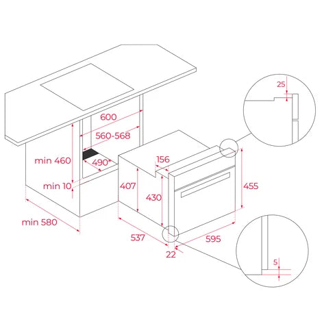 Horno compacto convencional con HydroCleanECO de 45 cm Acero Inoxidable Teka HBC 535