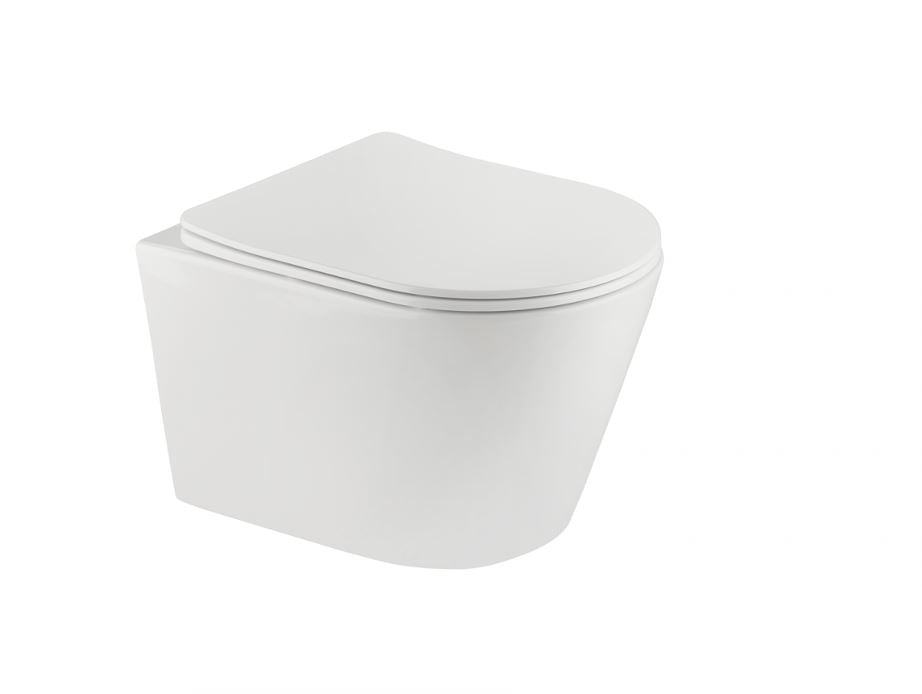 Inodoro suspendido Manacor STROHM TEKA de cerámica blanca, diseño contemporáneo y compacto, ideal para baños modernos y funcionales.