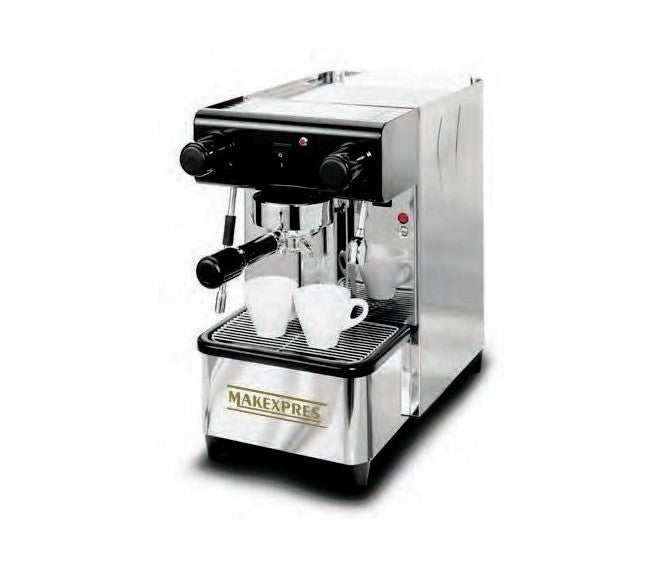 Maquina de cafe 1 grupo Casfri modelo MAKESPRESS 1G Pulser Total Inox Carroceria de acero inoxidable. Ideal para negocios de hosteleria