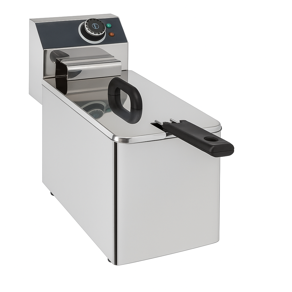 Freidora eléctrica RF-4 profesional de 4 litros - Ideal para bares, restaurantes y uso comercial. Perfecta para papas fritas y alimentos fritos.
