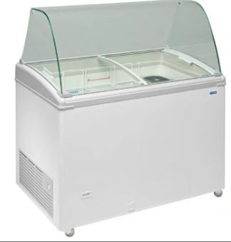 Vtrina heladera profesoinal expositora Casfri modelo TCG-170 capacidad 4 cubetas de 5 litros. Ideal para exponer los helados al público