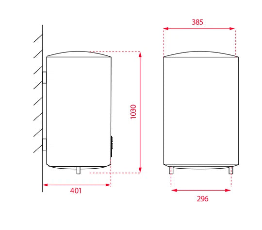 Termo eléctrico de 80 litros con instalación vertical/horizontal blanco Teka EWH 80 H VR01