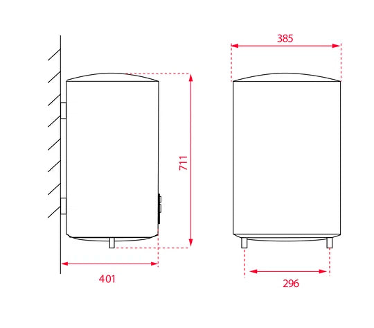 Termo eléctrico de 50 litros con instalación vertical/horizontal blanco Teka EWH 50 H VR01