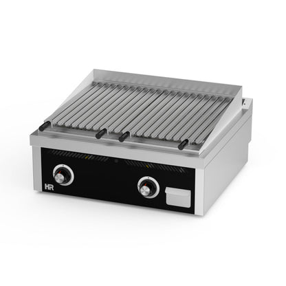 Barbacoa de sobremesa profesional 800 para hostelería, ideal para pequeños espacios. Cocina a la brasa con carbón o leña. Diseño compacto y fácil de limpiar.