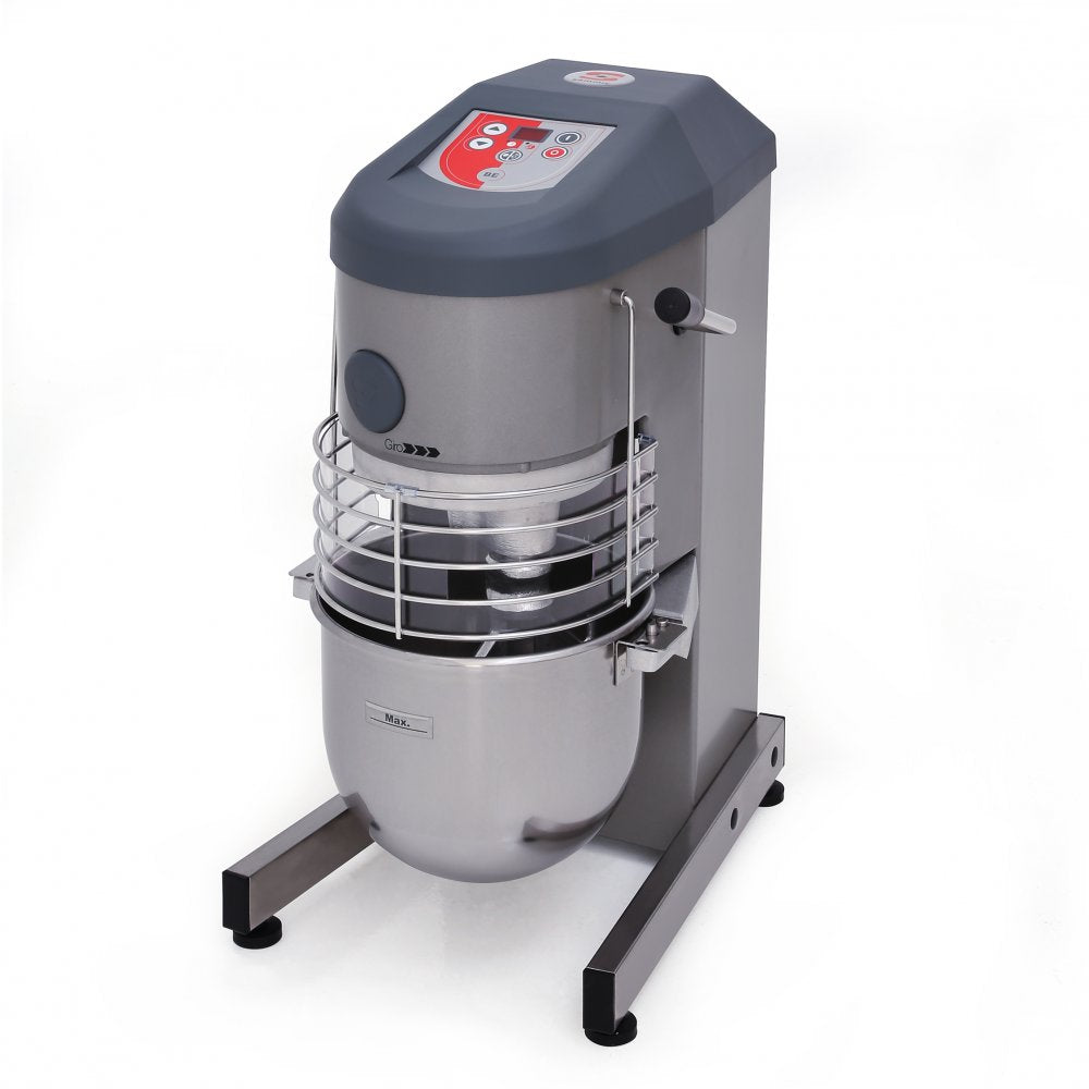 Batidora planetaria profesional Sammic modelo BE-10 de 10 litros de capacidad, ideal para panaderías y pastelerías, con múltiples velocidades y accesorios para amasar, batir y mezcladora planetaria BE-10