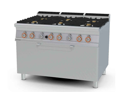 Cocina industrial 6 fuegos+horno a gas CF6-912G LOTUS