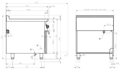 Cocina industrial 6 fuegos+horno a gas CF6-912G LOTUS