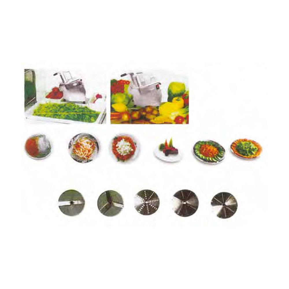 Corta hortalizas de sobremesa CH-30 de acero inoxidable, diseño compacto y profesional, ideal para cortar verduras de forma rápida y uniforme en cocinas comerciales.