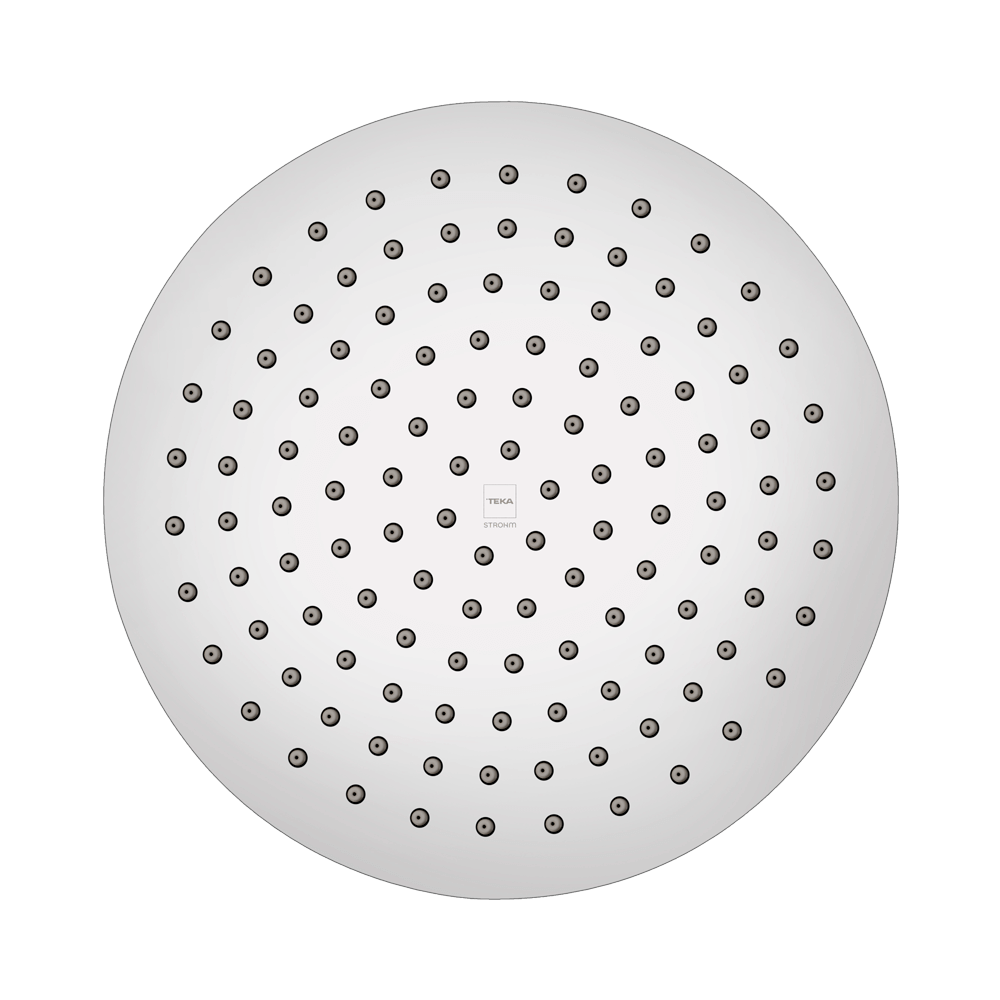 Rociador de ducha Disk II STROHM TEKA de diseño circular y acabado cromado, perfecto para una experiencia de baño moderna y relajante.