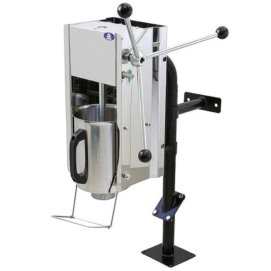 Dosificadora manual de churros profesional Casfri modelo ECH-3 con soporte vertical para mesa o pared. Ideal para cafeterías y restaurantes.