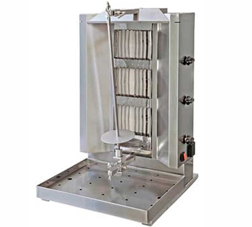 Kebab a gas 3 quemadores EKG3 - Máquina profesional para doner kebab, shawarma y gyros. Ideal para restaurantes y negocios de comida.