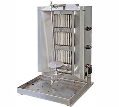 Kebab a gas 3 quemadores EKG3 - Máquina profesional para doner kebab, shawarma y gyros. Ideal para restaurantes y negocios de comida.