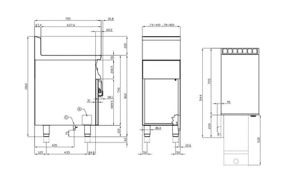 Freidora doble 13+13L a gas F2/13-78G LOTUS