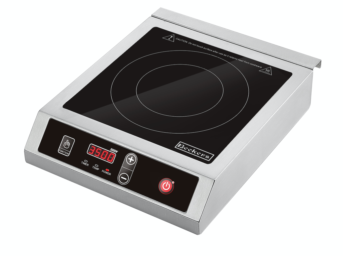 Placa de induccion de sobremesa profesional modelo IND 350 B potencia 3500W 230V estructura de acero inoxidable ideal para hoteles y restaurantes