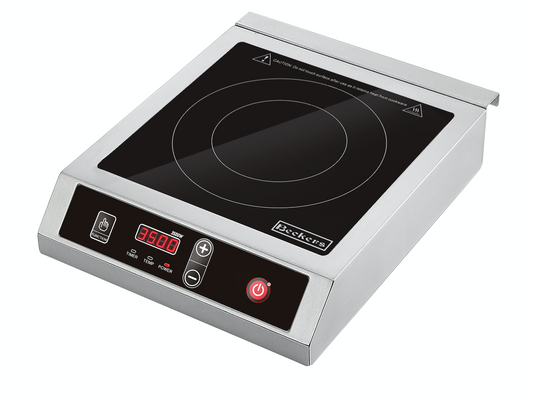 Placa de induccion de sobremesa profesional modelo IND 350 B potencia 3500W 230V estructura de acero inoxidable ideal para hoteles y restaurantes