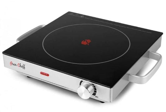 Placa vitrocerámica portátil PCE 5000 CASFRI de alta potencia, ideal para uso profesional en hostelería, caterings o como complemento en cualquier cocina. Diseño compacto y resistente, con superficie fácil de limpiar y controles intuitivos para una cocción eficiente.