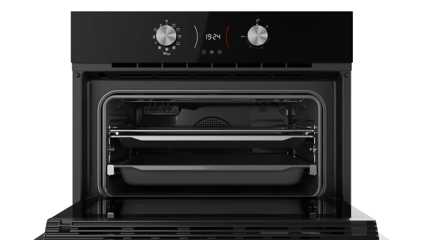 Horno compacto multifunción AirFry con 9 funciones de cocinado y sistema HydroClean Cristal Negro Teka Airfry HLC 8406 BK