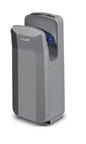 Secamanos vertical SVP Elec Turbo Yet de diseño moderno y compacto, acabado en acero inoxidable, ideal para baños públicos o comerciales, ofrece secado rápido y eficiente de manos.