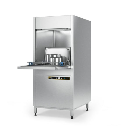 Hobart U704-11C - Lava utensilios cesta de 60x76, modelo completo con bomba de desagüe, dosificadores de detergente y abrillantador y bomba de aclarado + con cesta base + inserto para bandejas
