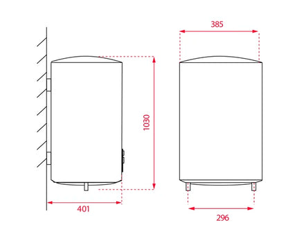 Termo eléctrico de 80 litros con instalación vertical/horizontal blanco Teka EWH 80 H VR01