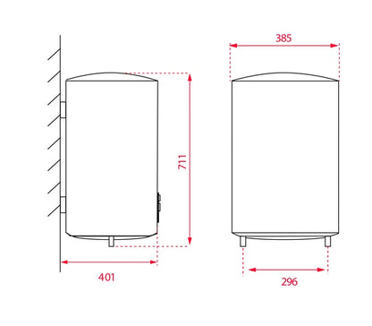 Termo eléctrico de 50 litros con instalación vertical/horizontal blanco Teka EWH 50 H VR01