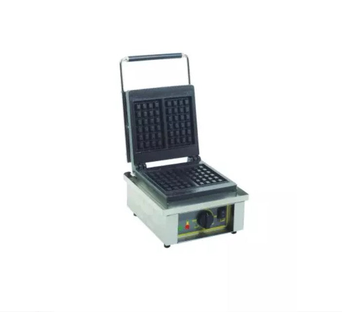 Maquina de gofres simple Casfri modelo WF-10-C placa cuadrada construida en acero inoxidable. 2400W Ideal para pequeños negocios y locales de comida rapida